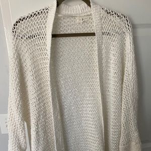 White Crochet Detail Cardigan